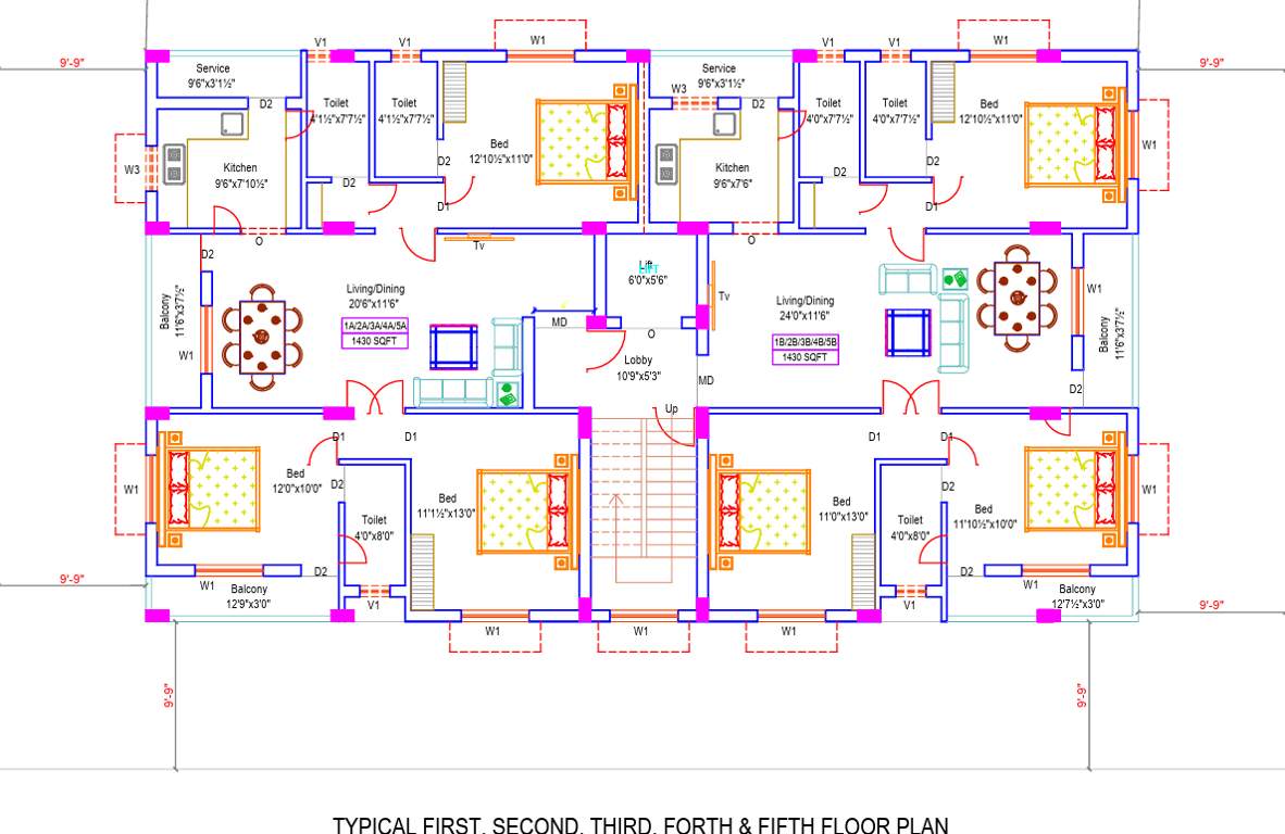  heritage tower Heritage Tower Cluster Plan from 1st to 5th Floor