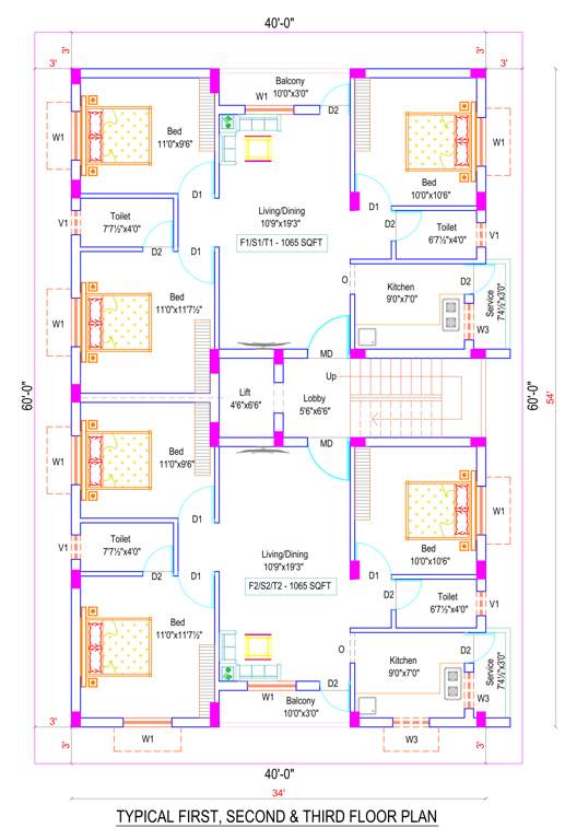  sai ritisha Sai Ritisha Cluster Plan from 1st to 3rd Floor