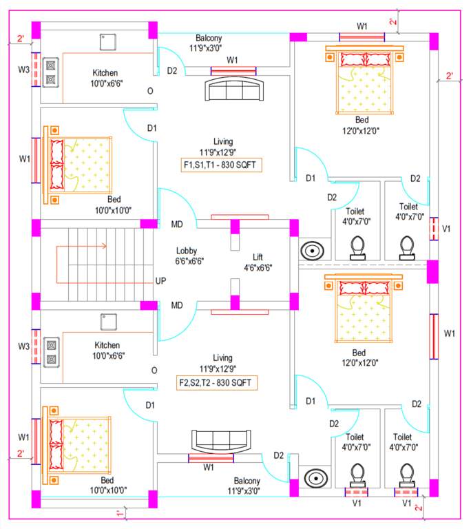  sai samyuktha Sai Samyuktha Cluster Plan from 1st to 3rd Floor