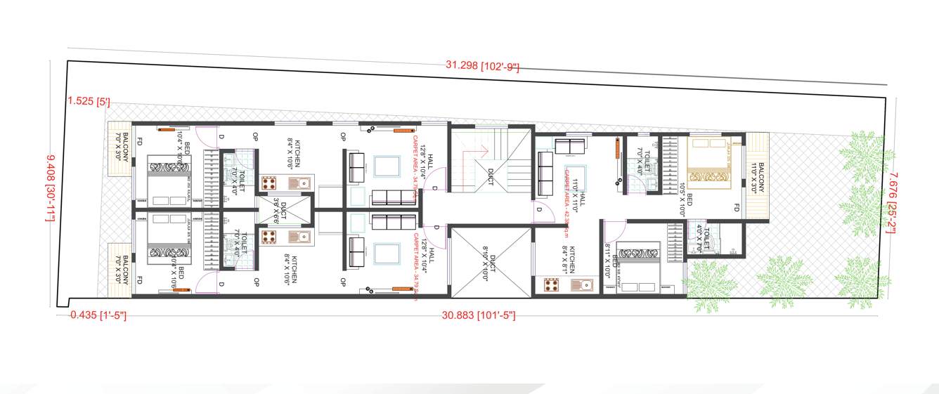  heights Swarajya Heights Cluster Plan from 1st to 3rd Floor