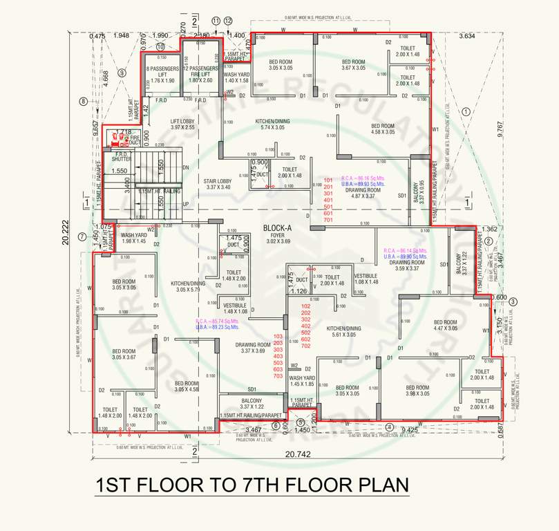  seven springs Seven Springs Cluster Plan from 1st to 7th Floor