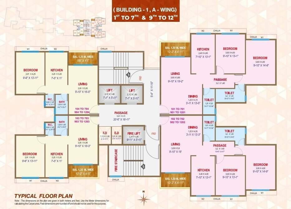  shiv vista homes Building No 1 wing A  Cluster Plan