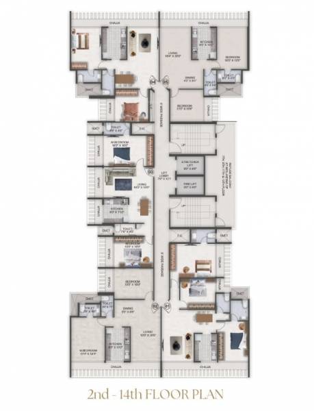  75-west Mega 75 West Cluster Plan from 2nd to 14th Floor