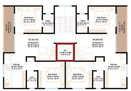  laxmi Royal Laxmi Cluster Plan from 1st to 4th Floor