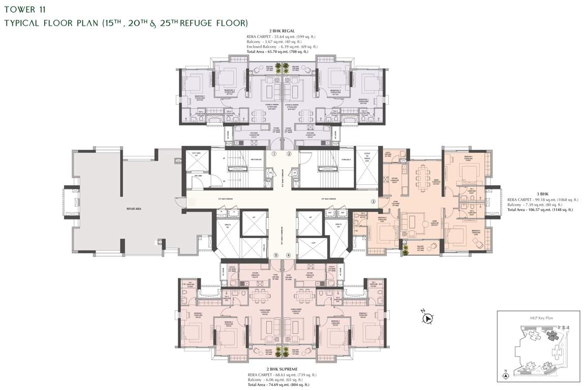  t11 raheja jade city T11 Raheja Jade City Cluster Plan for 15th,20th,25th Floor