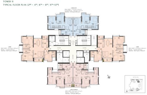  t11-raheja-jade-city T11 Raheja Jade City Cluster Plan for 2nd,4th,6th,9th,11th,13th Floor