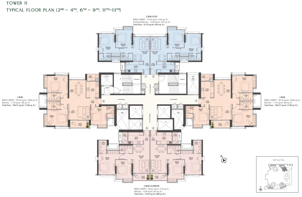  t11 raheja jade city T11 Raheja Jade City Cluster Plan for 2nd,4th,6th,9th,11th,13th Floor
