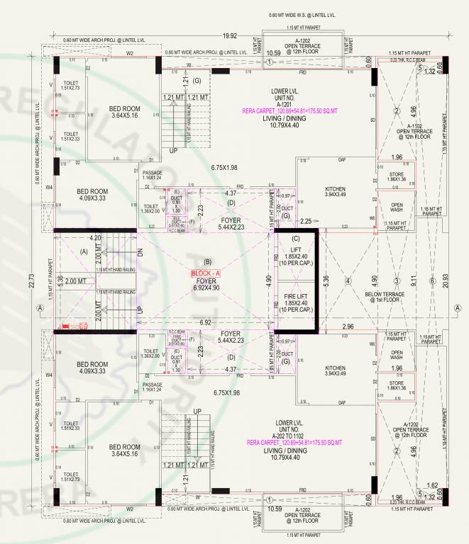  link in heights Block A Cluster Plan for 12th Floor