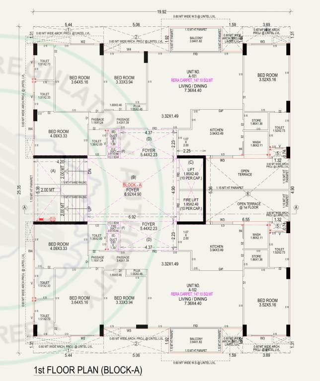  link in heights Block A Cluster Plan for 1st Floor