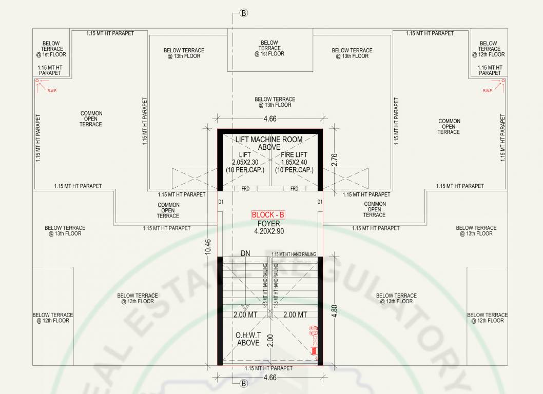  link in heights Block B Cluster Plan for Terrace Floor