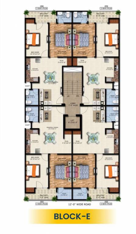 metro apartments Block E Cluster Plan from 1st to 5th Floor