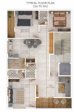  orchid Krishna orchid Cluster Plan from 1st to 5th Floor