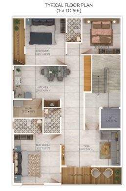  orchid Krishna orchid Cluster Plan from 1st to 5th Floor