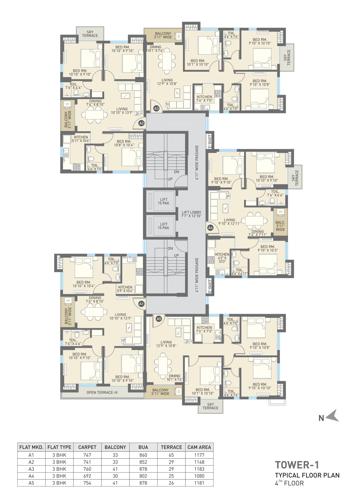  eshaana Eshaana Tower 1 Cluster Plan for 4th Floor