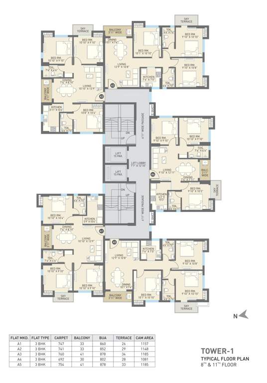  eshaana Eshaana Tower 1 Cluster Plan from 8th to 11th Floor