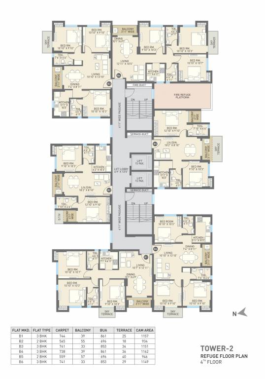  eshaana Eshaana Tower 2 Cluster Plan for 4th Floor