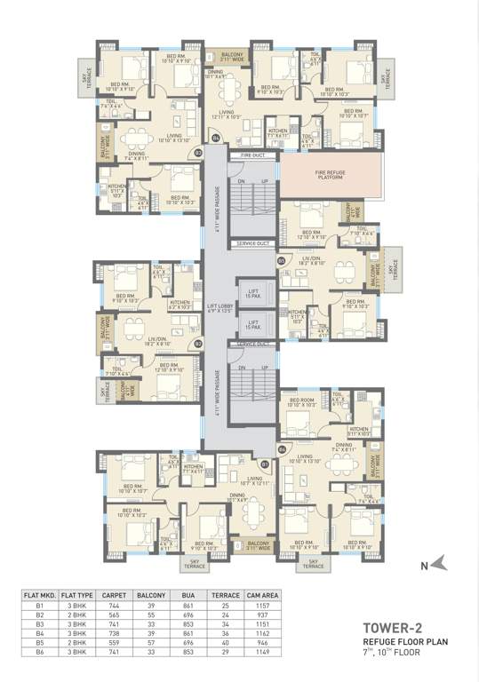  eshaana Eshaana Tower 2 Cluster Plan from 7th to 10th Floor