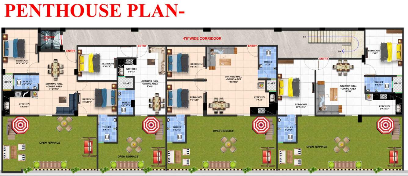 orchid tower Block B Cluster Plan for Penthouse Floor