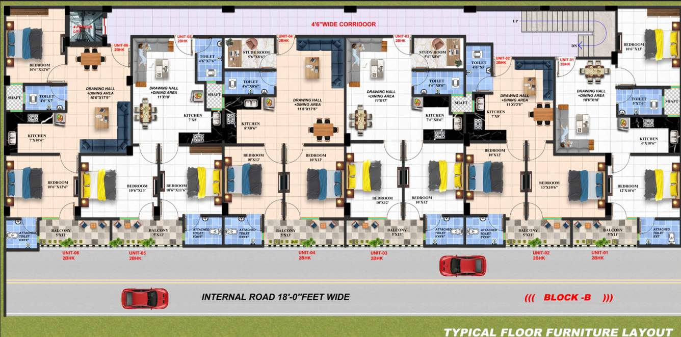 orchid tower Block B Cluster Plan from 1st to 4th Floor