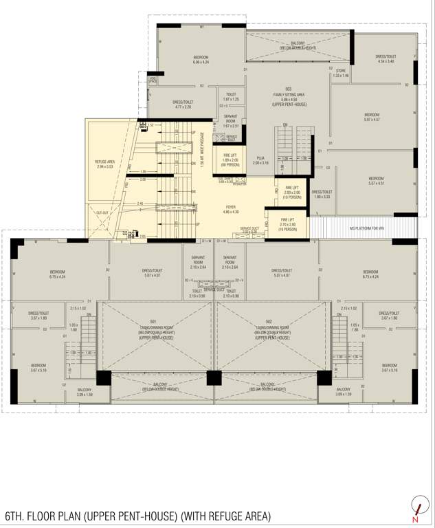  aaryan aayam Aaryan Aayam Cluster Plan for 6th Floor