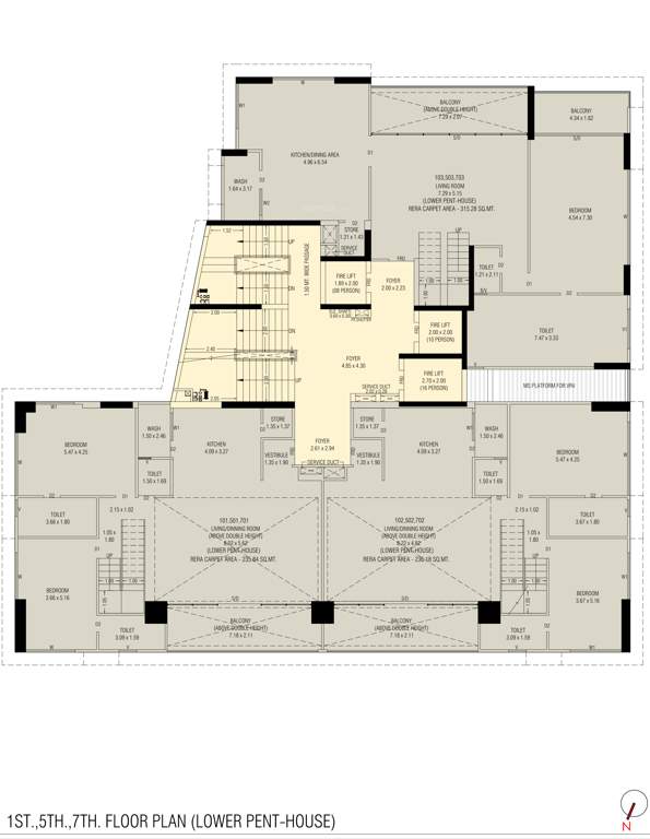  aaryan aayam Aaryan Aayam Cluster Plan from 1st to 7th Floor