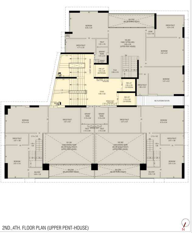  aaryan aayam Aaryan Aayam Cluster Plan from 2nd to 4th Floor