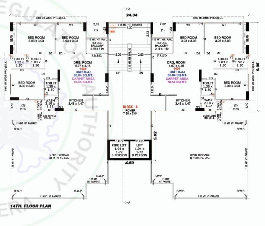  serenity Block A Cluster Plan 14th Floor