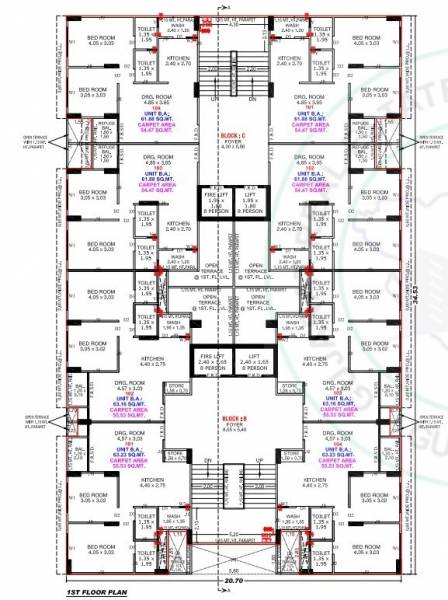  serenity Block B and C Cluster Plan 1st Floor