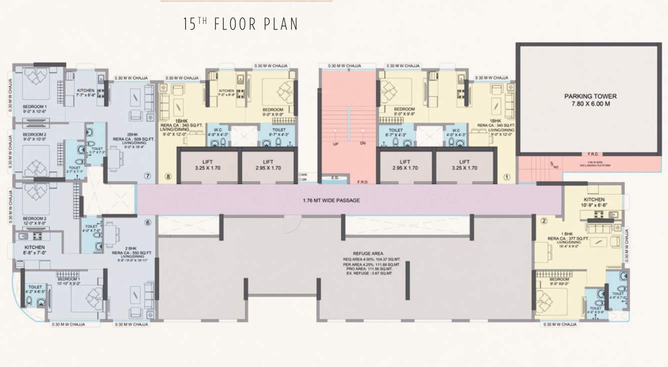  m k oasis M K Oasis Cluster Plan for 15th Floor