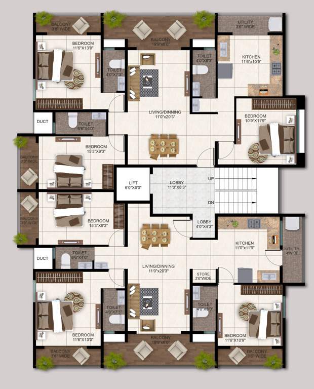 pushpalata appartment Pushpalata Appartment Cluster Plan from 1st to 7th Floor