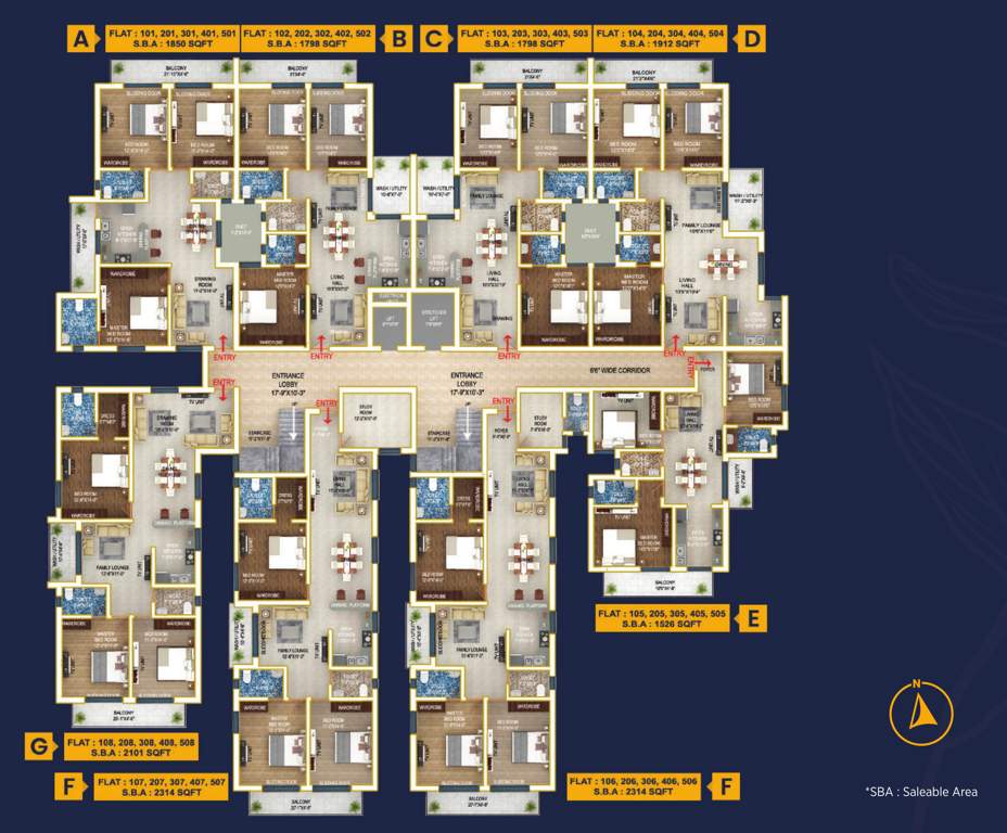  mj signature MJ Signature Cluster Plan from 1st to 5th Floor