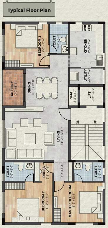  sai subramanya Sai Subramanya Cluster Plan from 1st to 4th Floor