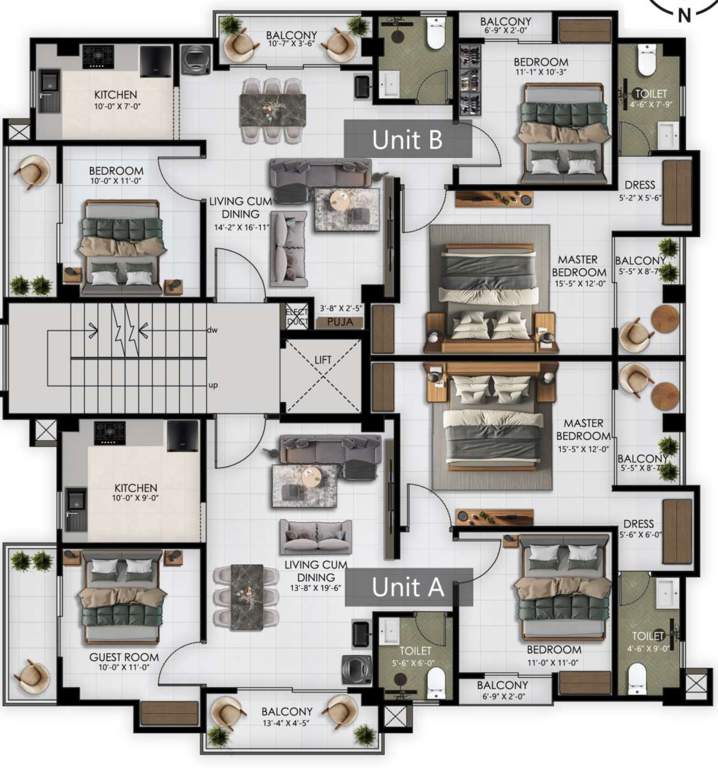  abh prive ABH Prive Cluster Plan from ground to 2nd Floor