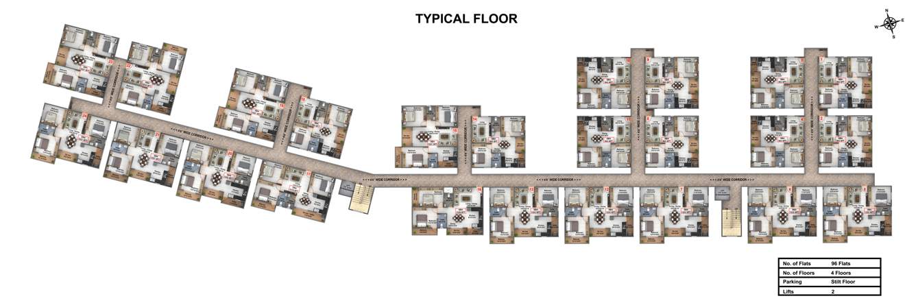  gardnia phase 4 Bhavisha Gardnia Phase 4 Cluster Plan from 1st to 4th Floor