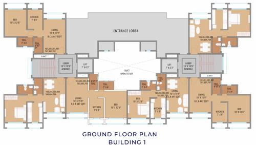  asian-signature Building No 1 A Wing Cluster Plan for ground Floor