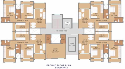  asian-signature Building No 2 Cluster Plan for ground Floor
