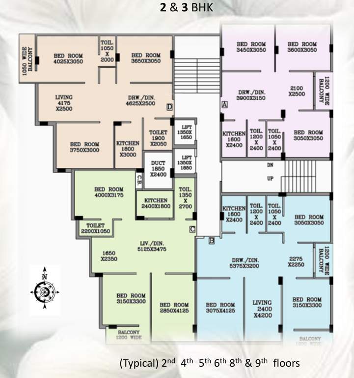  sree krishna enclave Sree Krishna Enclave Cluster Plan from 2,4,5,6,8,9th Floor