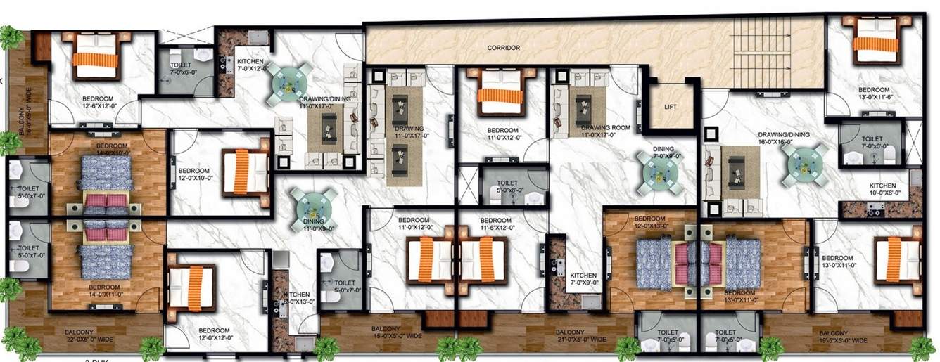  elite enclave Block E Cluster Plan from 1st to 5th Floor