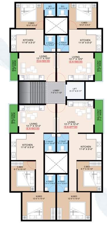  vasundhara residency Vasundhara Residency Cluster Plan from 1st to 7th Floor