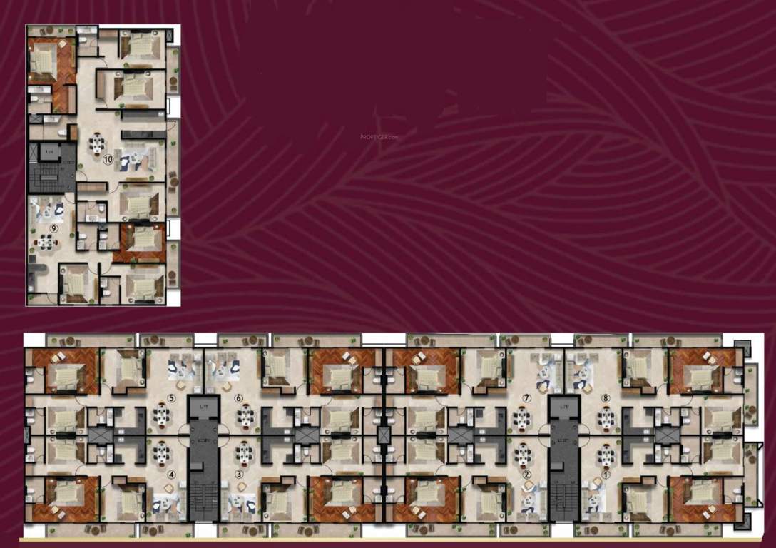 radhaya urbanity Radhaya Urbanity Cluster Plan for Typical Floor