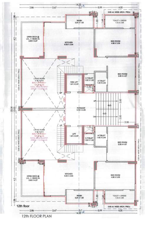  prestige moneta Tower  B Cluster Plan for 12th Floor