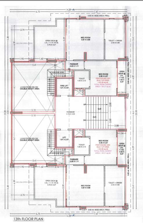  prestige moneta Tower  B Cluster Plan for 13th Floor