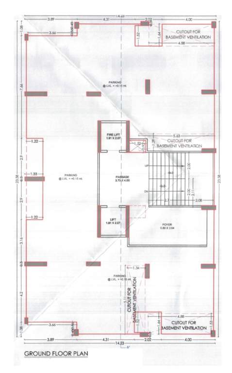  prestige moneta Tower  B Cluster Plan for ground Floor