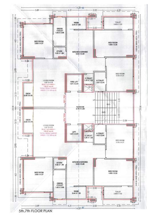  prestige moneta Tower  B Cluster Plan from 5th to 7th Floor