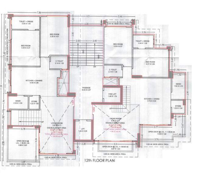  prestige moneta Tower  C Cluster Plan for 12th Floor