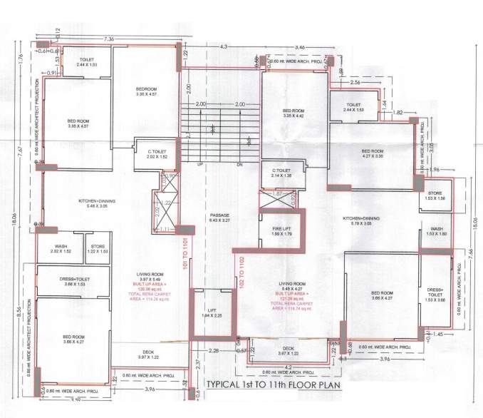  prestige moneta Tower  C Cluster Plan from 1st to 11th Floor