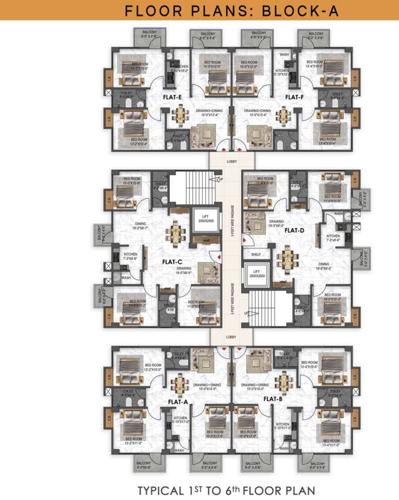 Block A Cluster Plan from 1st to 6th Floor govinda-apartments Block A Cluster Plan from 1st to 6th Floor