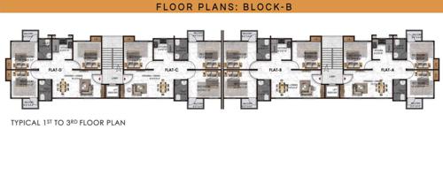 Block B Cluster Plan from 1st to 3rd Floor govinda-apartments Block B Cluster Plan from 1st to 3rd Floor