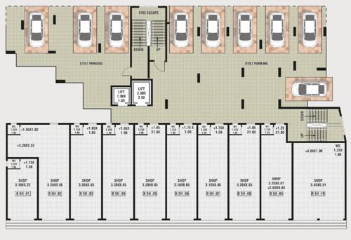 the-janata-chsl-premium-commercial-shops Cluster Plan for ground Floor