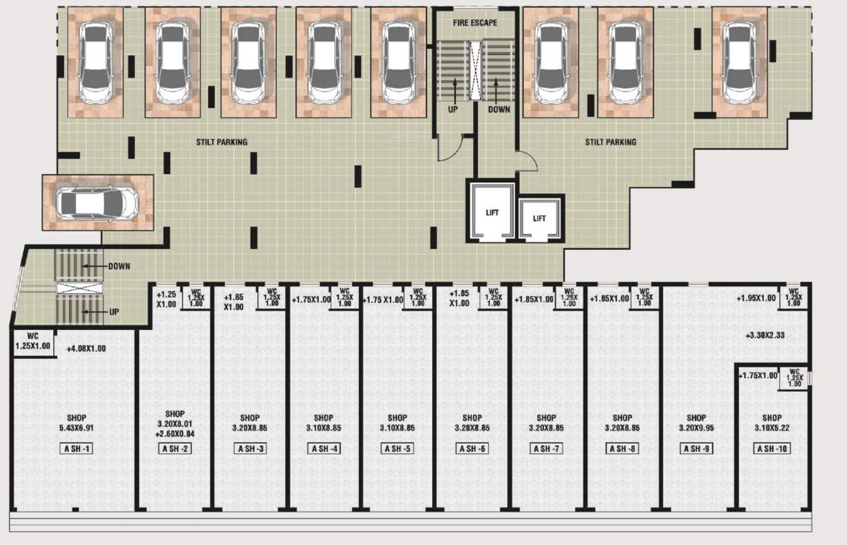  the janata chsl premium commercial shops Cluster Plan for ground Floor